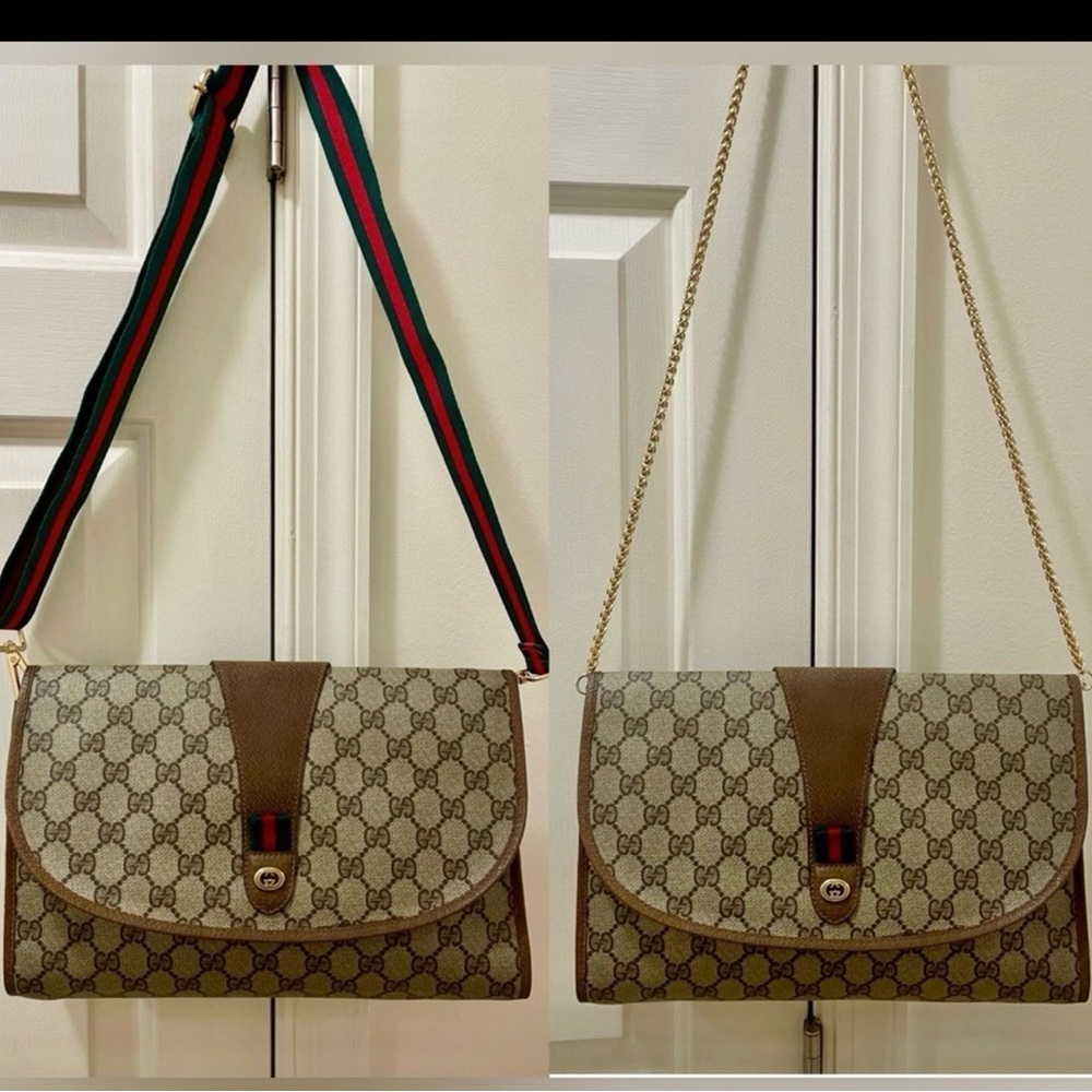💚Auth♥️GUCCI GG Monogram Supreme VTG Web Interlocking Sherryline Ophidia - Picture 2 of 8